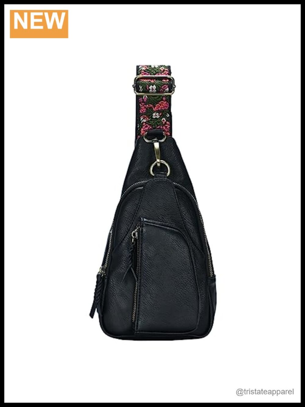 Tasha Vegan Leather Crossbody Sling Bag Adjustable Strap